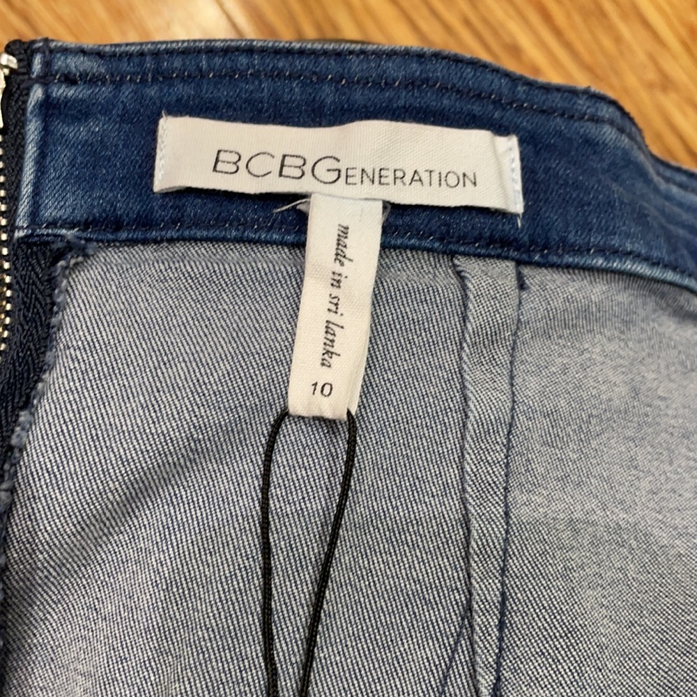 Bcbgeneration Patchwork Stretch Denim Raw Hem Min… - image 6